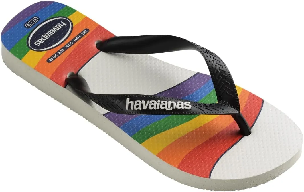 Havaianas for Unisex - Top Pride Flip Flops - White/Black