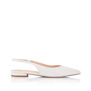 History Slingback Flats - Chalk White Snake