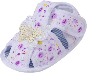 Infant Baby Girl Dress Shoes, Toddler First Walking Mary Jane Flats with Bowknot Non-Slip Soft Sole Wedding Shoes