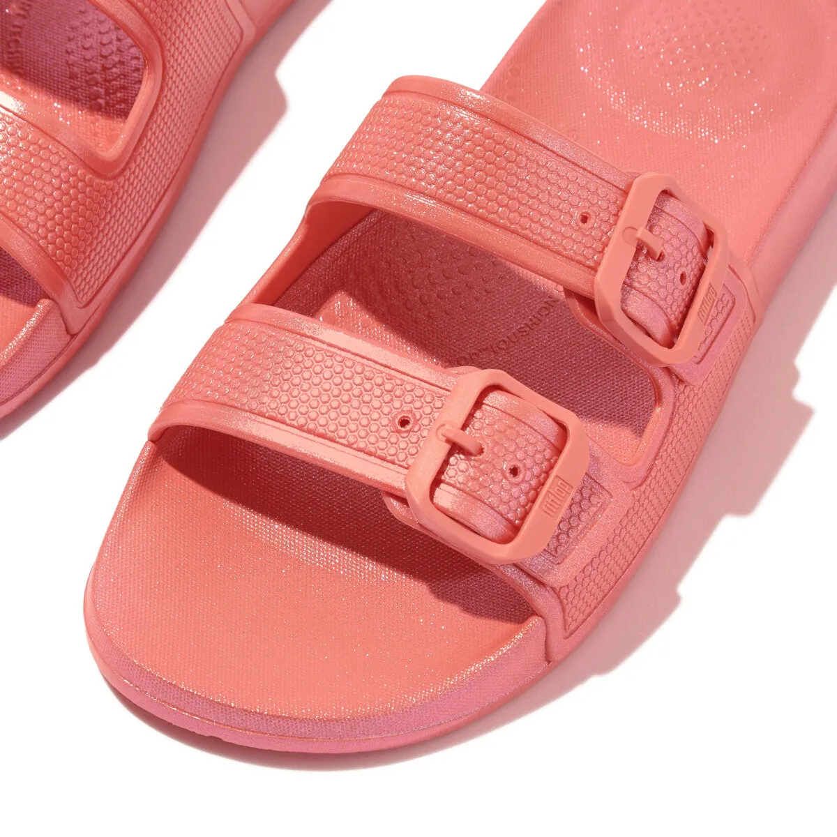IQUSHION Pearlized Two-Bar Buckle Slides