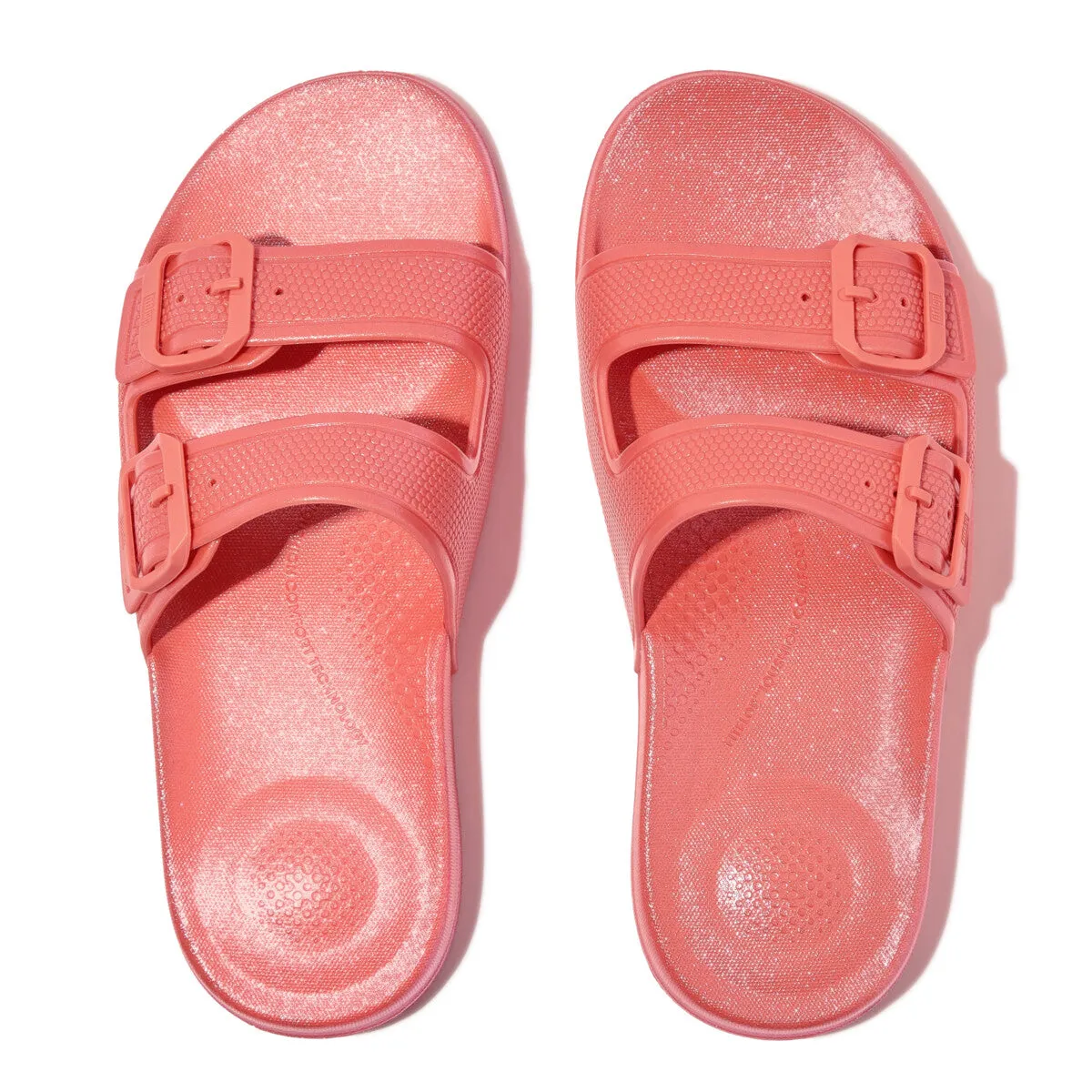 IQUSHION Pearlized Two-Bar Buckle Slides