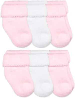 Jefferies Socks Baby Girls Soft Terry Turn Cuff Socks 6 Pair Pack
