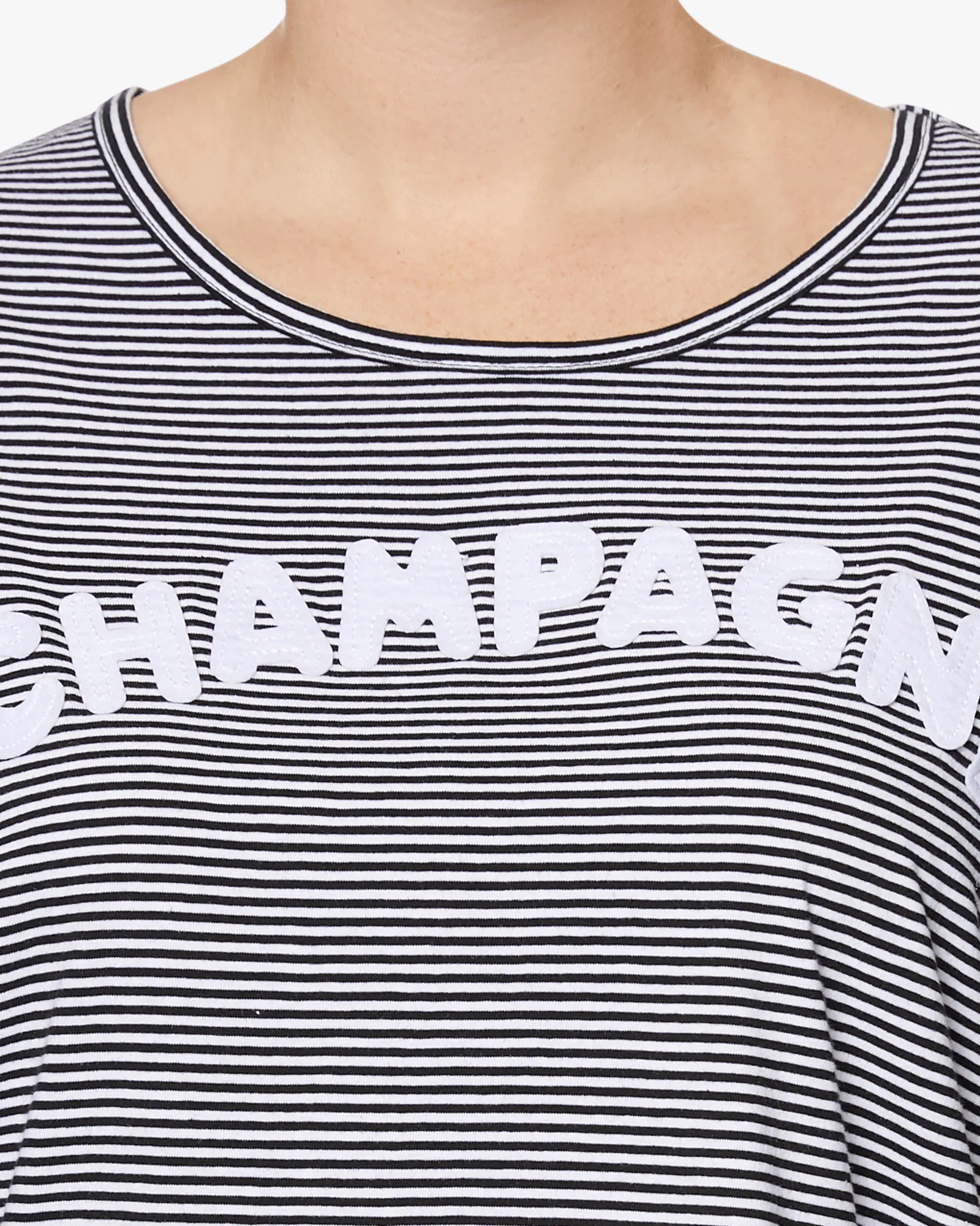 Jessie Champagne Tee | White / Black