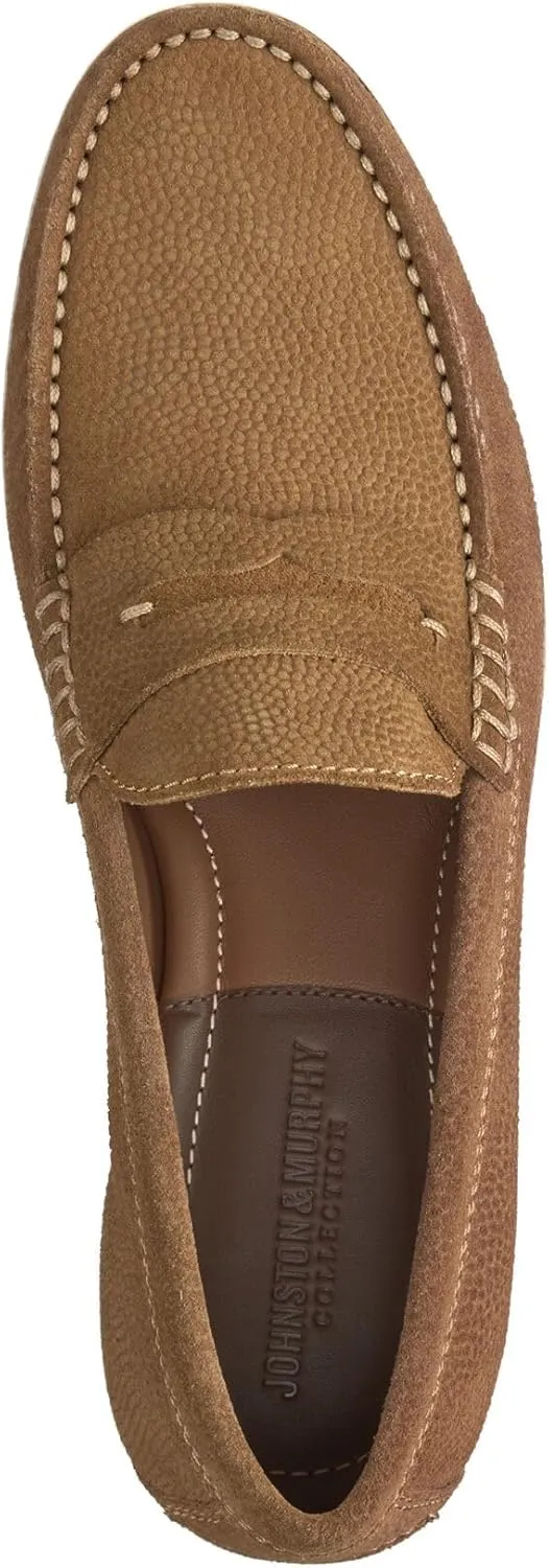 Johnston & Murphy Mens Baldwin Penny Shoes  Mens Dress Shoes, Leather Moccasin Shoes, Dress Shoes for Men, Durable Rubber Sole & Cushioned Footbed, Mens Penny Loafers