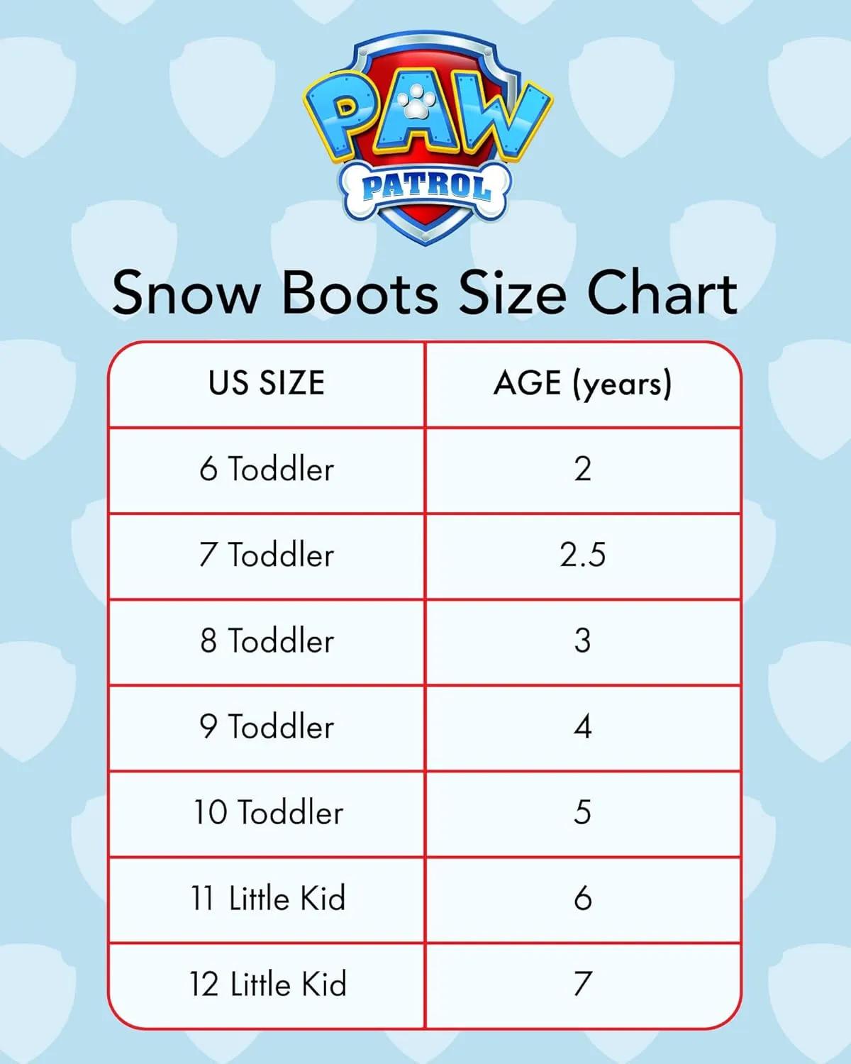 Josmo Girl's Paw Patrol Winter Water Resistant Fleece Lined Insulated Snow Boots (6T-12)