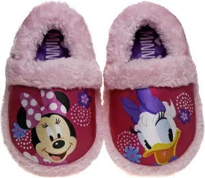 Josmo Kids Girl's Minnie Mouse Slippers - Plush Lightweight Warm Comfort Soft Aline House Slippers (Toddler/Little Kid)