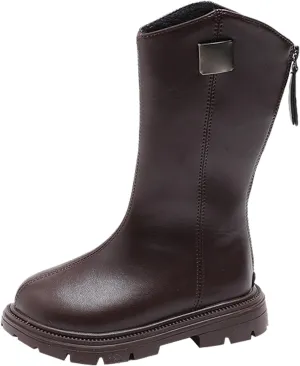 Kids Classic Riding Boots Stretchy Easy-Fit Synthetic Western Cowboy Booties Toddler Soft Bottom Breathable Shoes