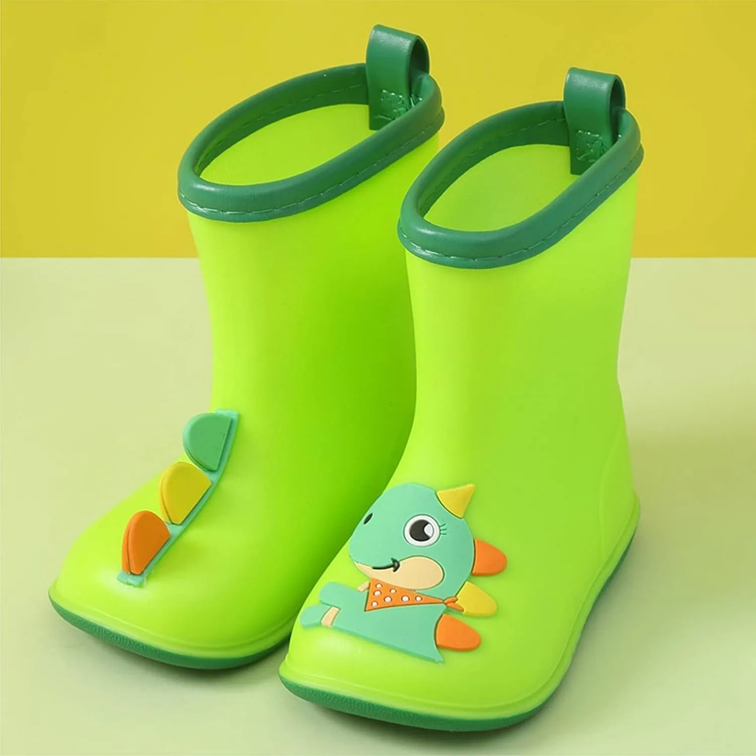 Kids Toddler Rain Boots for Girls Boys Dinosaur Cartoon Waterproof Rain Shoes Patterns Boot with Easy Baby Girl Boots