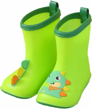 Kids Toddler Rain Boots for Girls Boys Dinosaur Cartoon Waterproof Rain Shoes Patterns Boot with Easy Baby Girl Boots