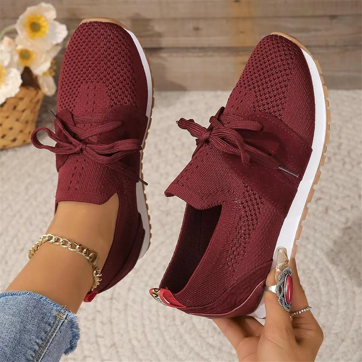 Ladmiple Running Shoes For Women Athletic Walking Shoes Slip On Casual Mesh-Comfortable Athletic Tennis Workout Sneakers 2025