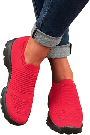 Ladmiple Shoes For Women Slip On Sneakers Running Shoes Non Slip Tennis Walking Sneakers Fashion Slip On Platform Shoes