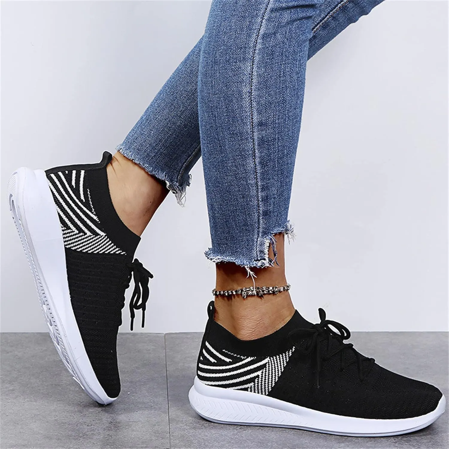 Ladmiple Walking Shoes Women Comfort Slip On Lightweight Sock Sneakers Non Slip Casual Fashion Running Tennis Gym Shoes