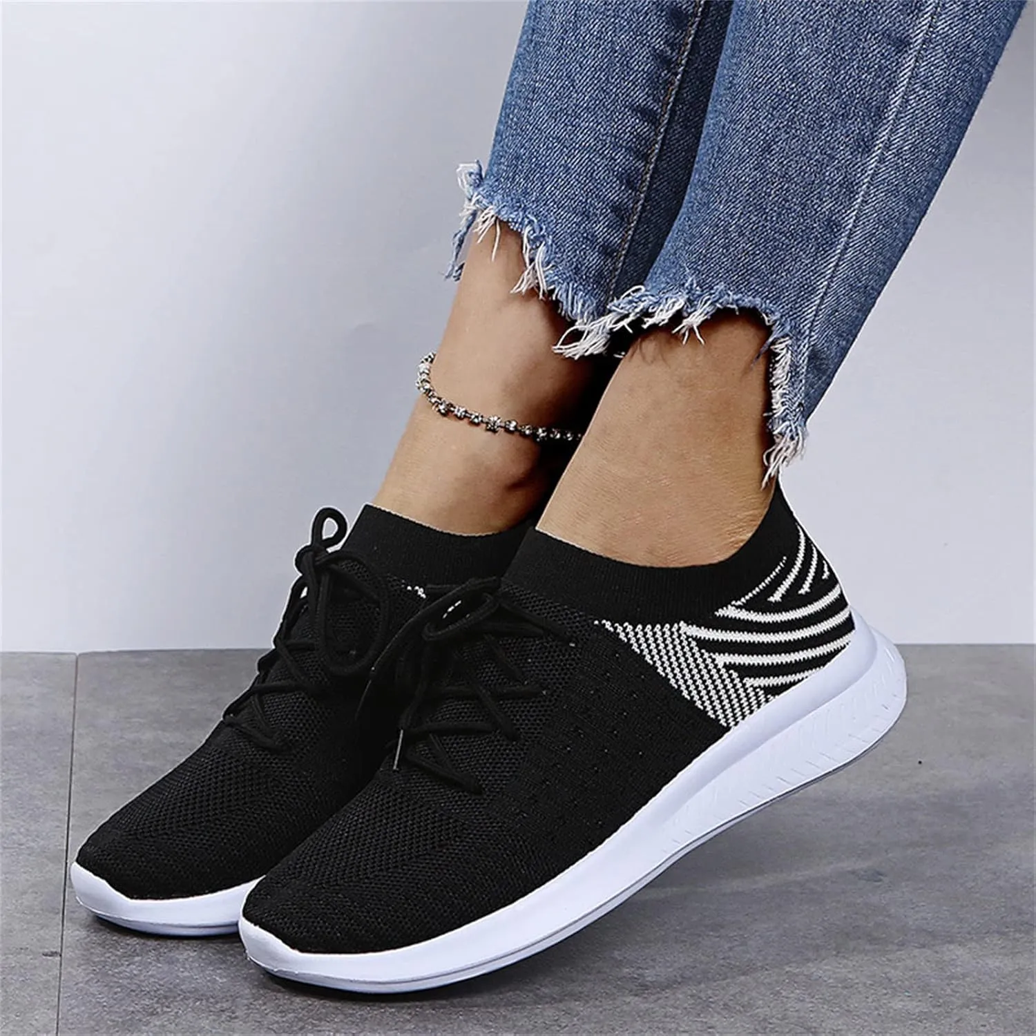 Ladmiple Walking Shoes Women Comfort Slip On Lightweight Sock Sneakers Non Slip Casual Fashion Running Tennis Gym Shoes