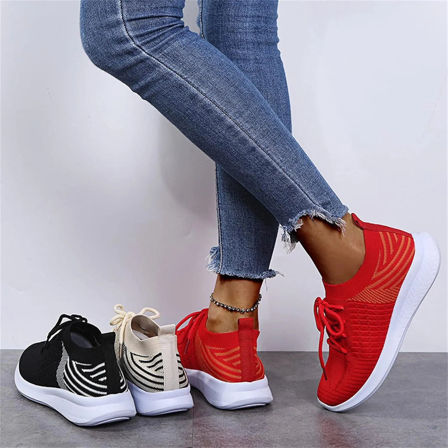 Ladmiple Walking Shoes Women Comfort Slip On Lightweight Sock Sneakers Non Slip Casual Fashion Running Tennis Gym Shoes