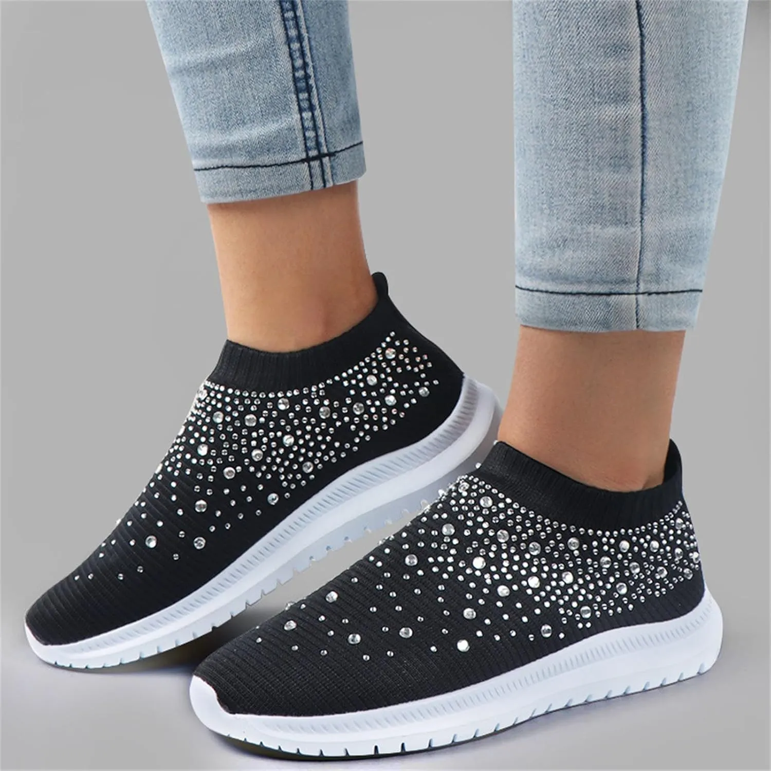 Ladmiple Walking Shoes Women Slip On Lightweight Breathable Tennis Shoes Athletic Sneakers for Running Gym Workout