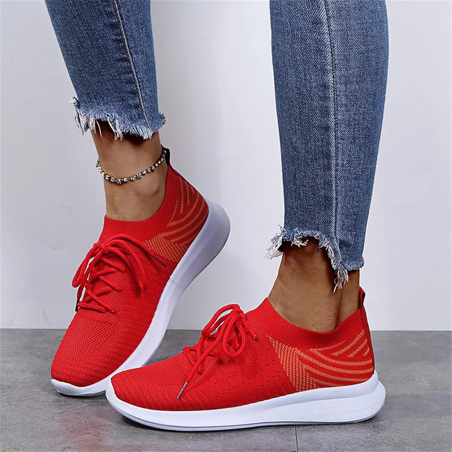 Lausiuoe Slip On Sneakers Women Wide Width Walking Running Shoes Ladies Slip-on Mesh Lightweight Breathable Tennis Shoes