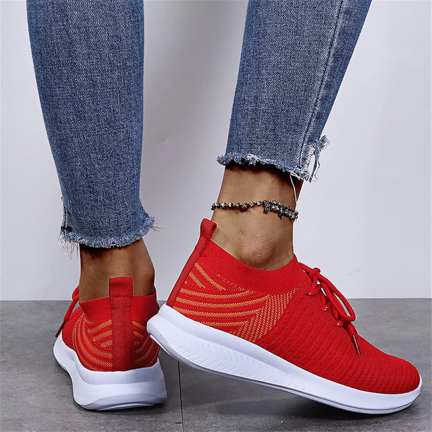 Lausiuoe Slip On Sneakers Women Wide Width Walking Running Shoes Ladies Slip-on Mesh Lightweight Breathable Tennis Shoes