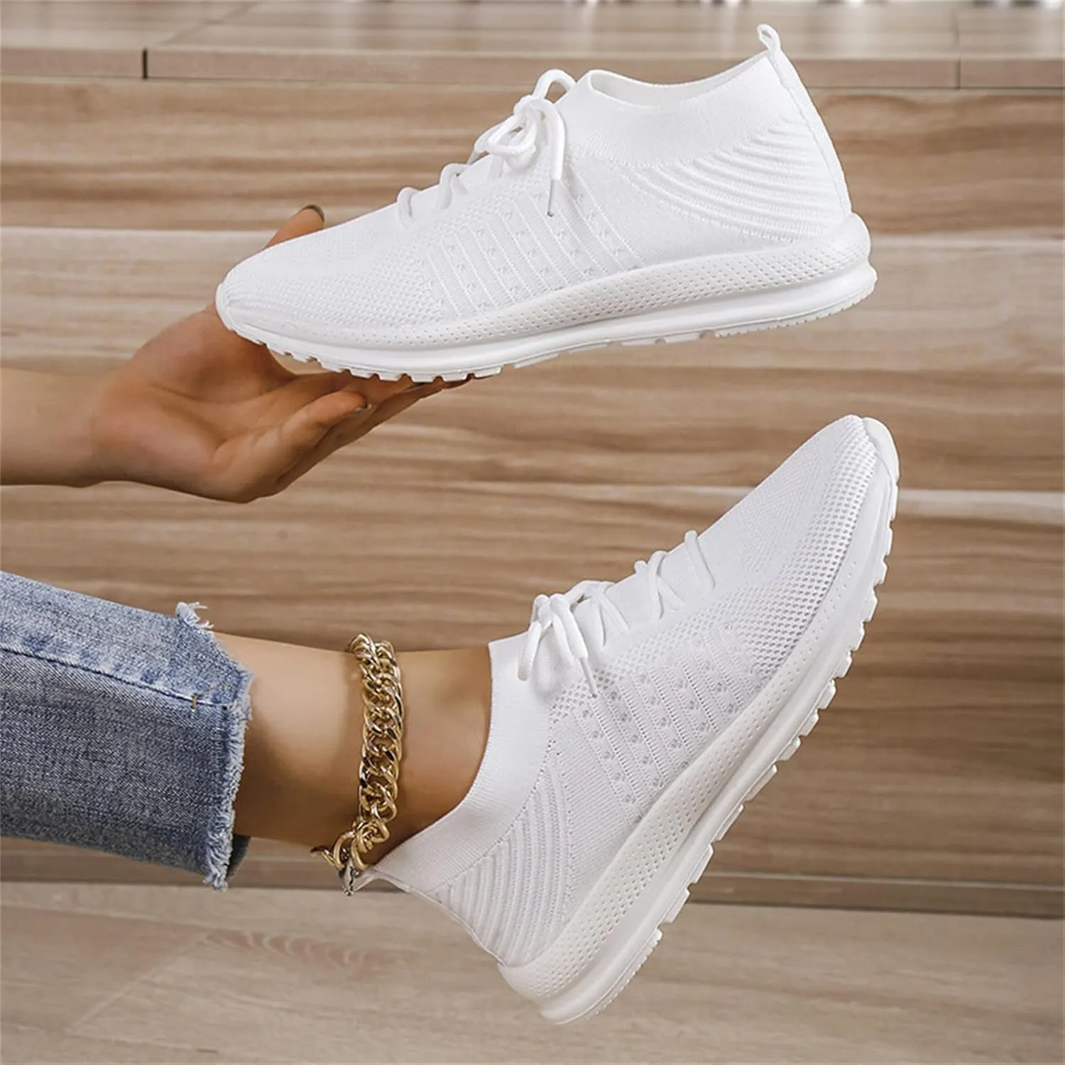 Lausiuoe Sneakers For Women Walking Shoes Slip On Running Shoes Athletic Tennis Fashion Lightweight Mesh Sock Sneakers