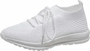Lausiuoe Sneakers For Women Walking Shoes Slip On Running Shoes Athletic Tennis Fashion Lightweight Mesh Sock Sneakers