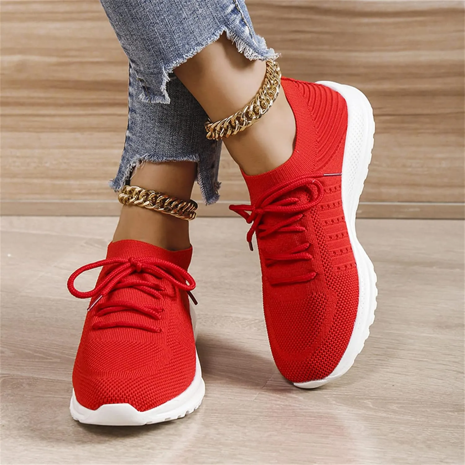 Lausiuoe Sneakers For Women Walking Shoes Slip On Running Shoes Athletic Tennis Fashion Lightweight Mesh Sock Sneakers