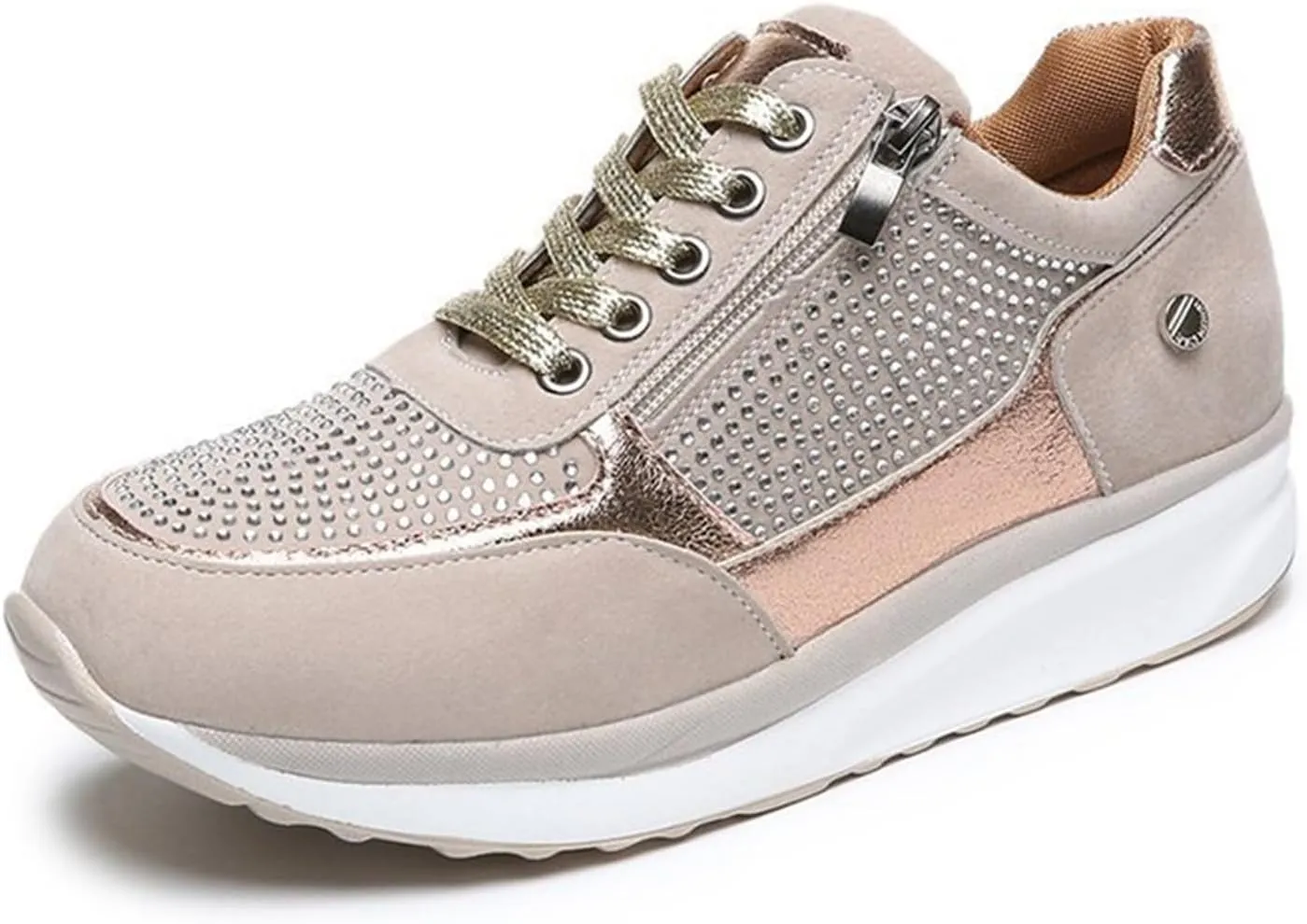 Lausiuoe Women's Fashion Sneakers Slip On Walking Shoes Tennis Sneakers Casual Lace Up Lightweight Running Shoes