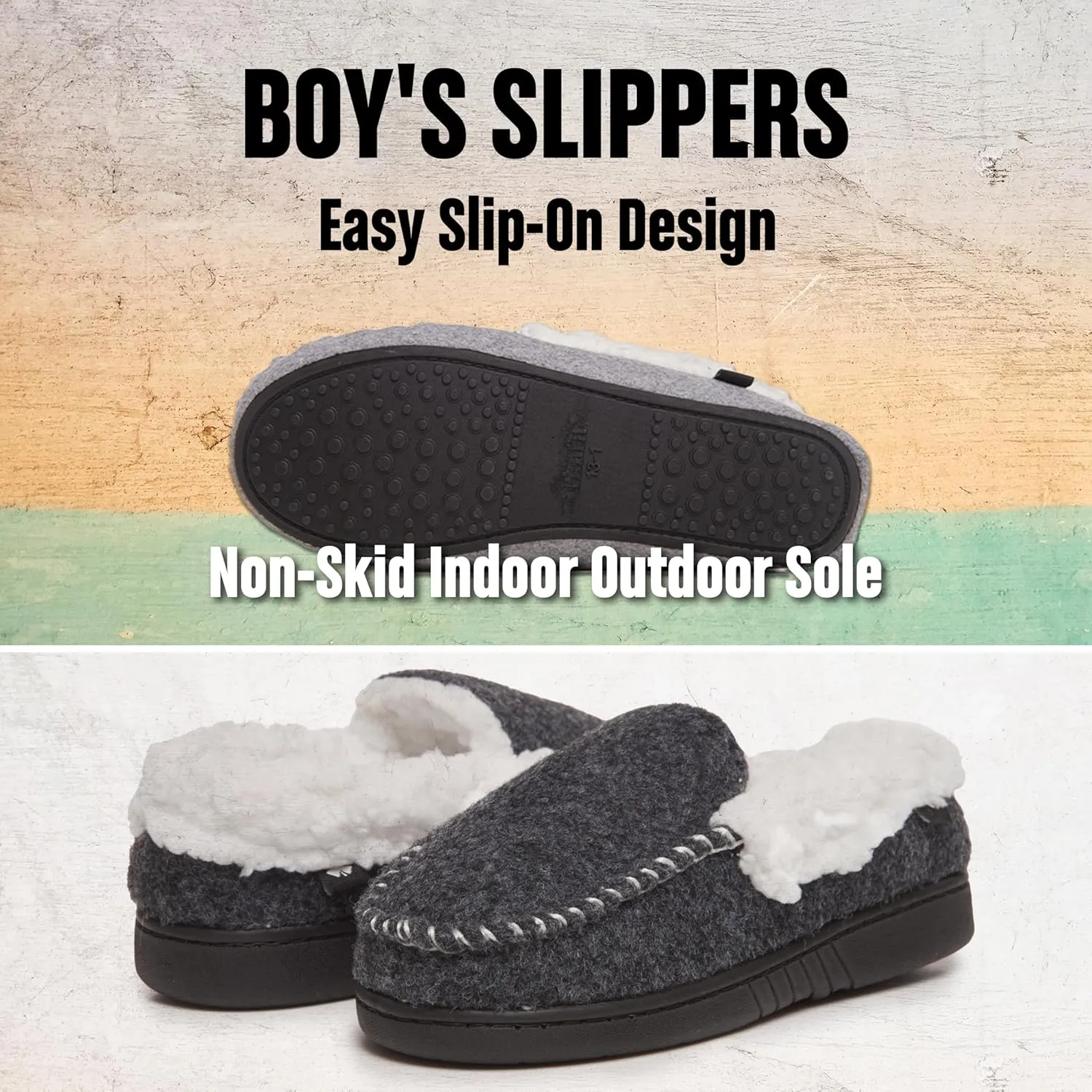 Lucky Brand Boy's Moccasin Slippers  Cozy and Stylish Indoor Footwear for Boys
