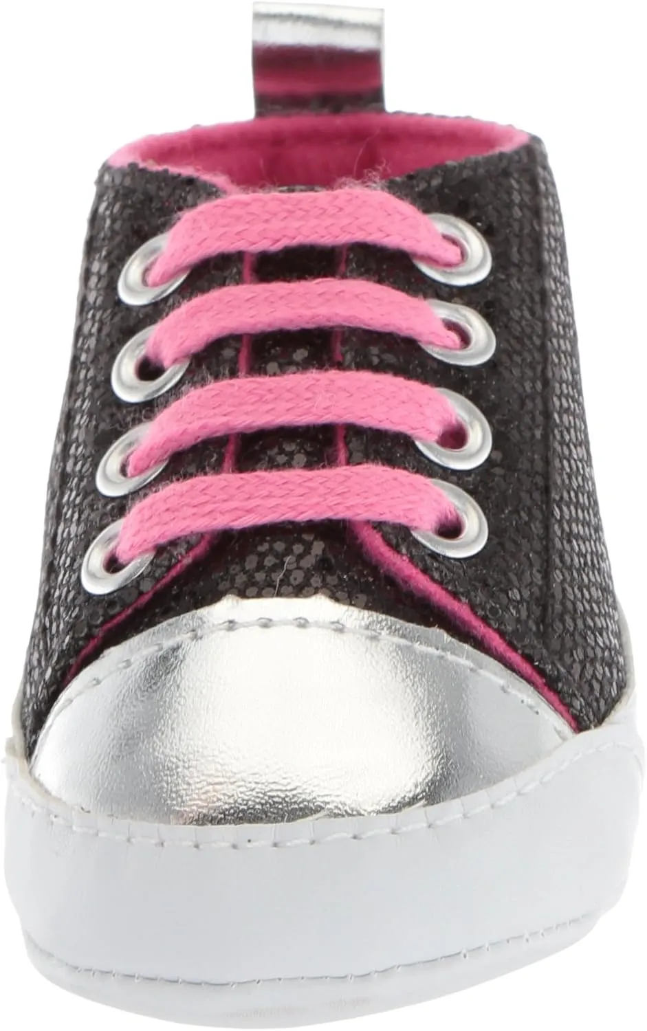 Luvable Friends Baby-Girl's Sparkly Sneaker Crib Shoe