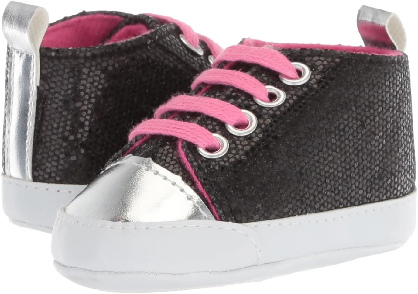 Luvable Friends Baby-Girl's Sparkly Sneaker Crib Shoe