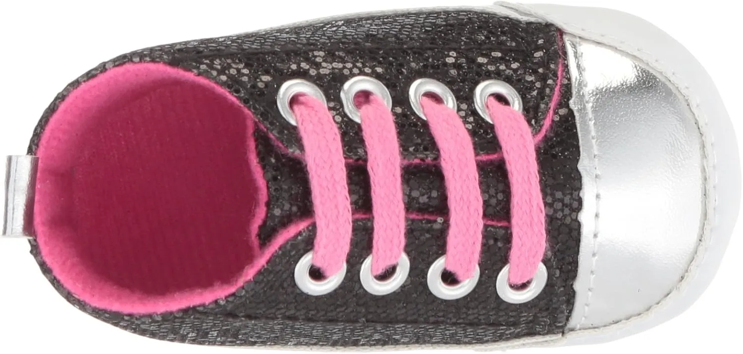 Luvable Friends Baby-Girl's Sparkly Sneaker Crib Shoe