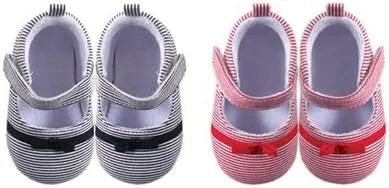 Luvable Friends Girl's Bow Dress Shoe for Baby, Pink