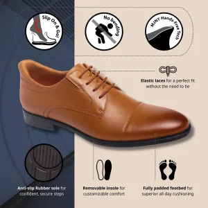 Marc Joseph New York Mens Hands Free Slip On Business Formal Classic Captoe Oxfords Dress Shoes for Men