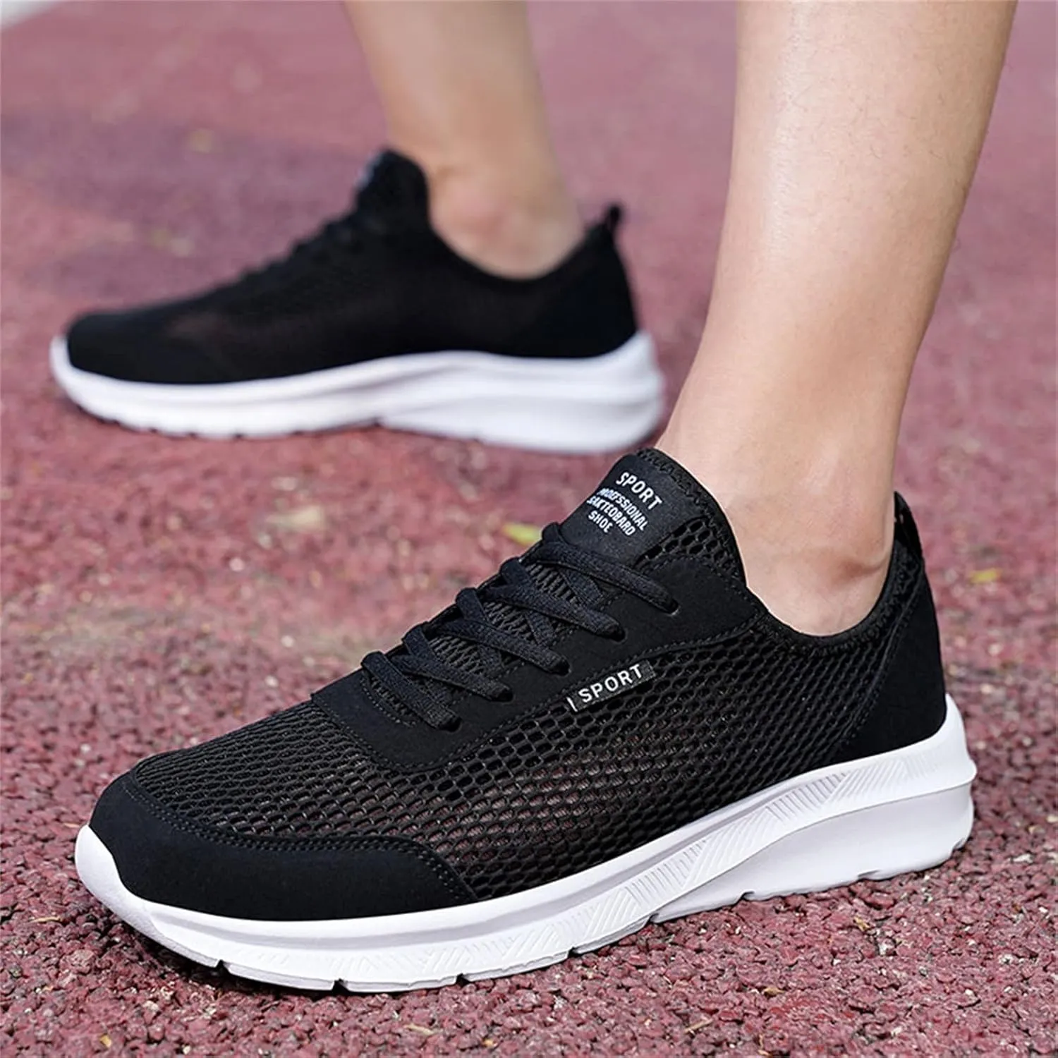 Mens Breathable Lace Up Running Shoes Comfortable Breathable Lace Up Sneaker Lightweight Diabetic Shoes for Men