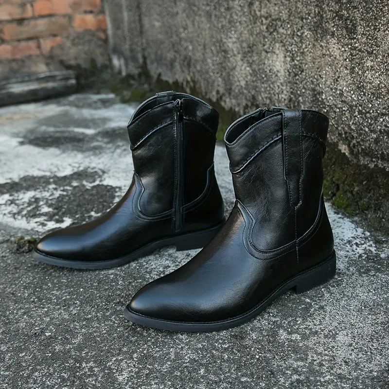 Mens Premium Pointed Toe Roper Boots  Durable Stylish AllSeason