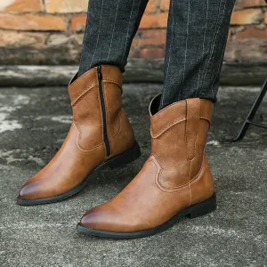 Mens Premium Pointed Toe Roper Boots  Durable Stylish AllSeason
