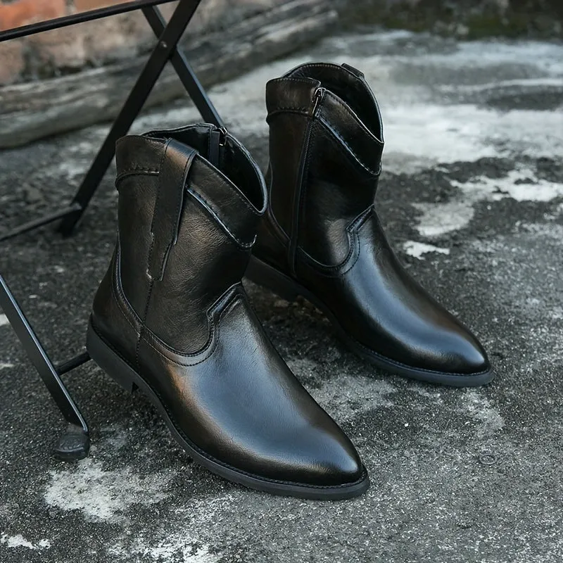 Mens Premium Pointed Toe Roper Boots  Durable Stylish AllSeason