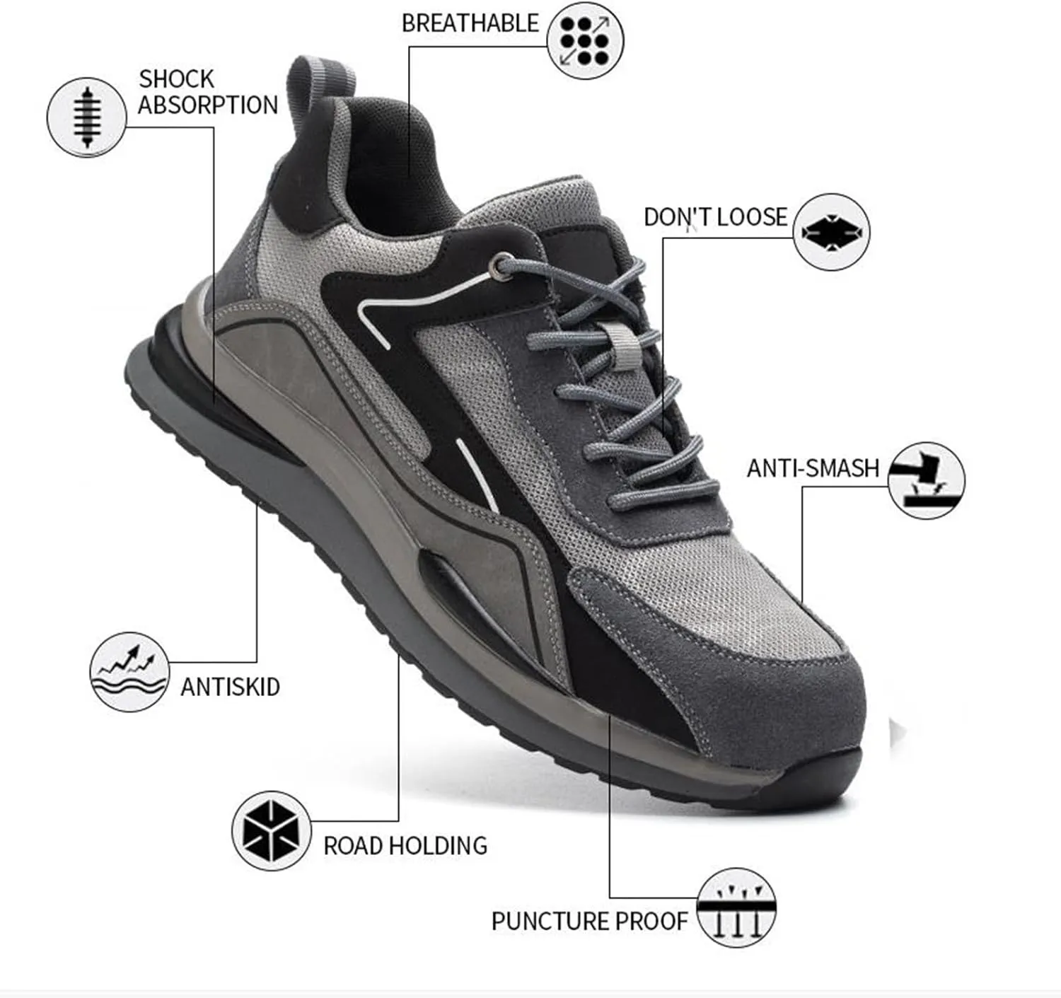 Mens Slip On Walking Shoes Non Slip Running Shoes Lightweight Workout Shoes Breathable Mesh Fashion Casual Sneakers