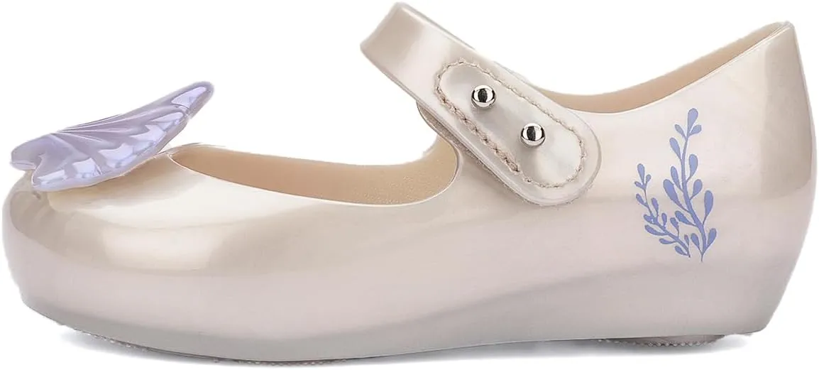 Mini Melissa Ultragirl Disney Little Mermaid II Mary Jane for Babies, Pearl White/Blue, 6
