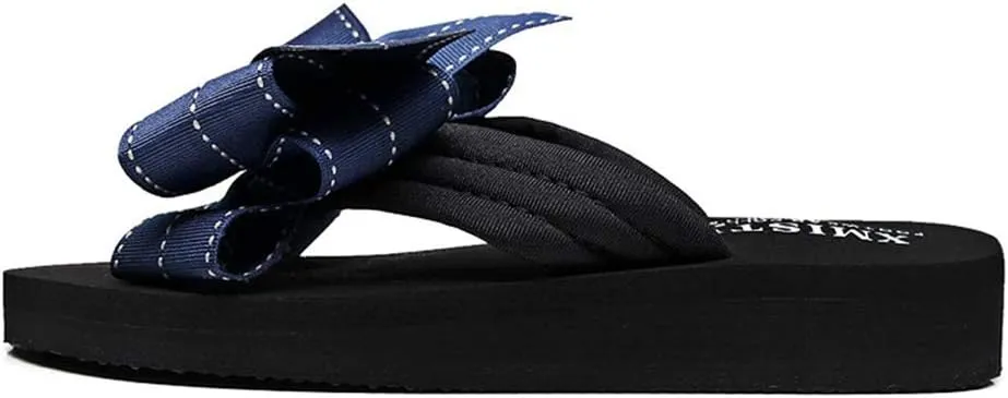 MIOKE Women's Bow Tie Flat Platform Flipflops Summer Fashion Comfort Nonslip Outdoor Beach Thong Sandals