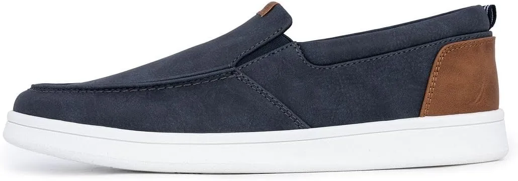 Nautica Men's Slip-On Loafers Casual Moc Toe Sneakers Boat Shoes Slipper for Men  Lightweight & Comfortable - Derwin