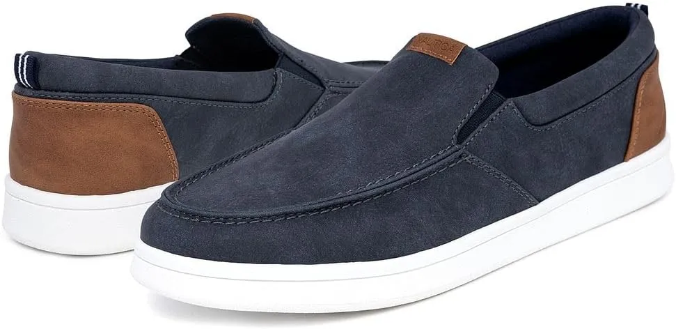 Nautica Men's Slip-On Loafers Casual Moc Toe Sneakers Boat Shoes Slipper for Men  Lightweight & Comfortable - Derwin