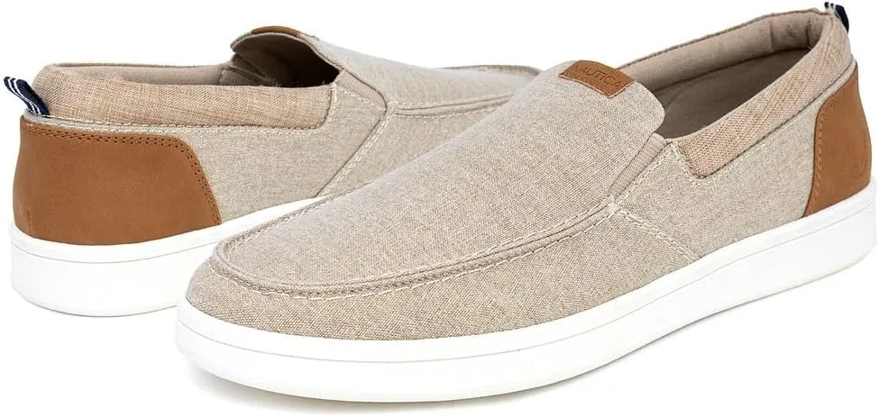 Nautica Men's Slip-On Loafers Casual Moc Toe Sneakers Boat Shoes Slipper for Men  Lightweight & Comfortable - Derwin