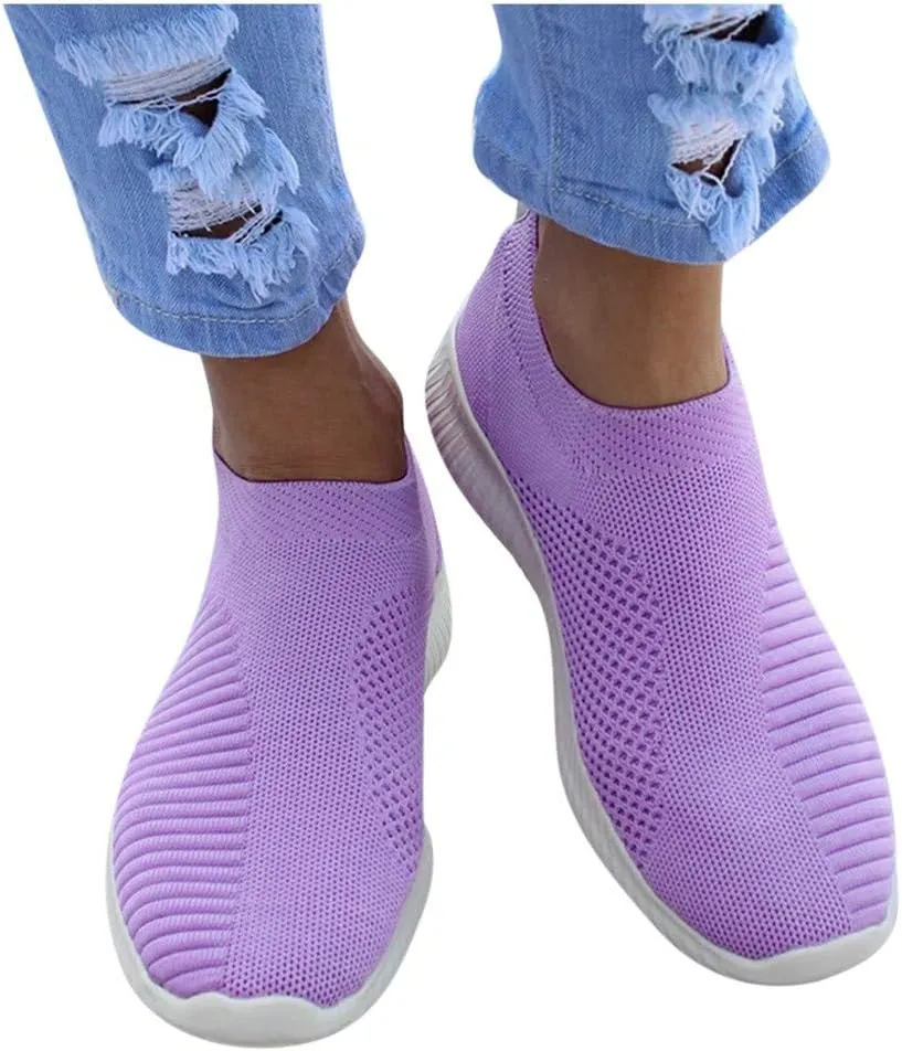 Nonslip Work Shoes Women Casual Solid Color Walking Sneakers Orthopedic Comfort Wear Slip on Lightweight Sneakers