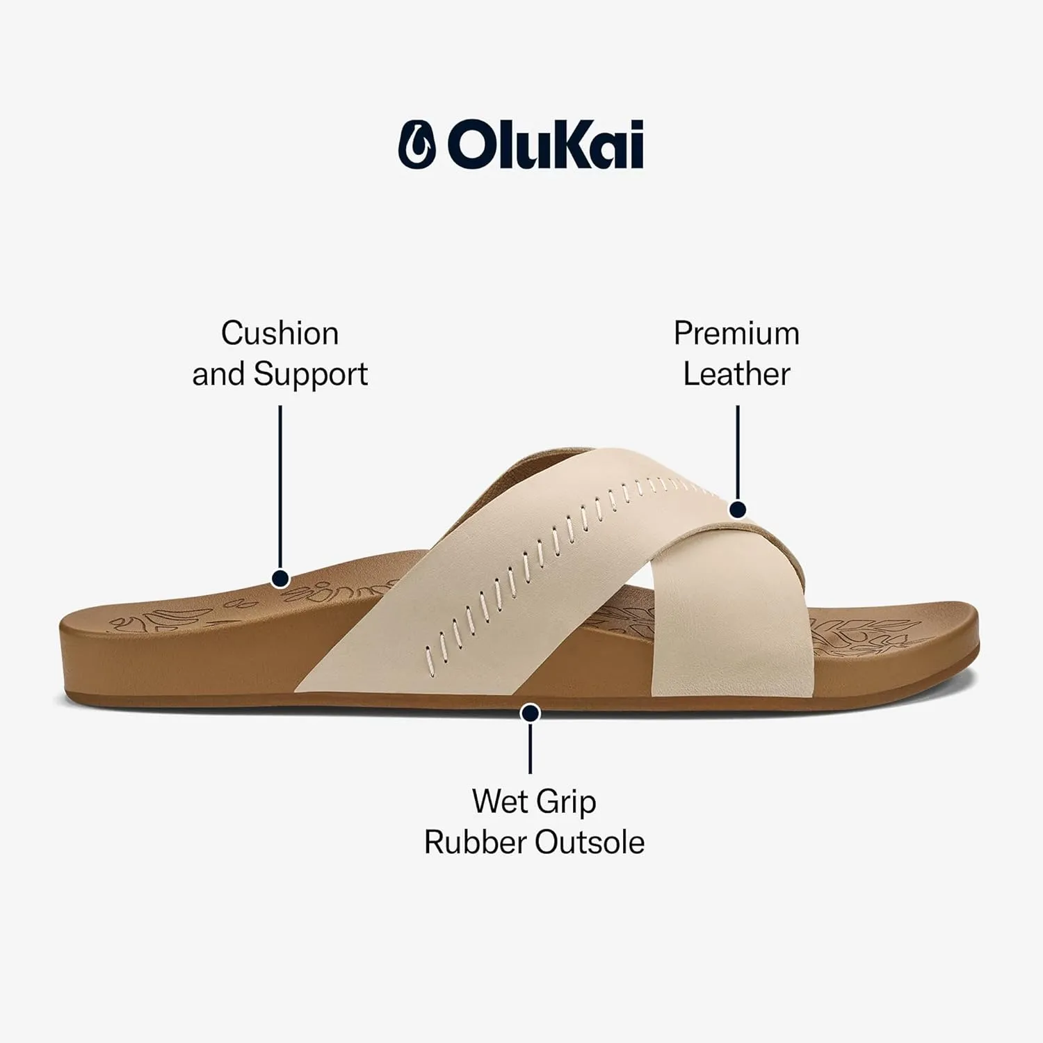 OLUKAI Kipea 'Olu Women's Slide Sandal, Everyday Stylish Shoe, All-Day Wear & Comfortable Fit