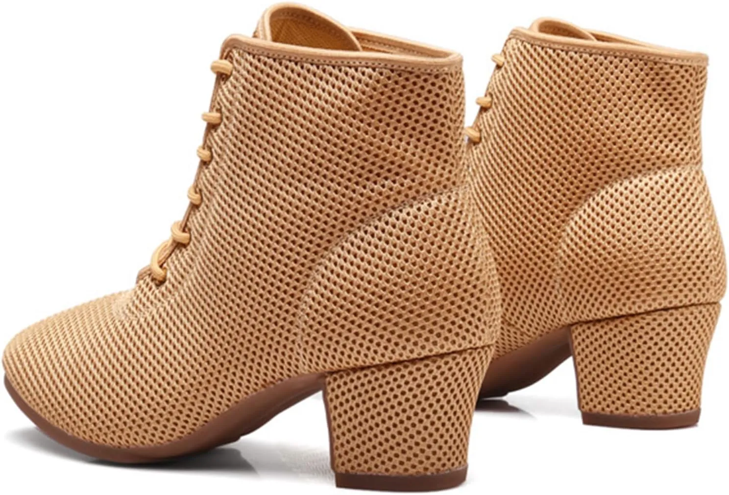ONAIC Women Latin Dance Shoes Lace-Up Ballroom Salsa Practice Dance Shoes Durable Lightweight Professional Performance Dance Shoes 5Cm Heel