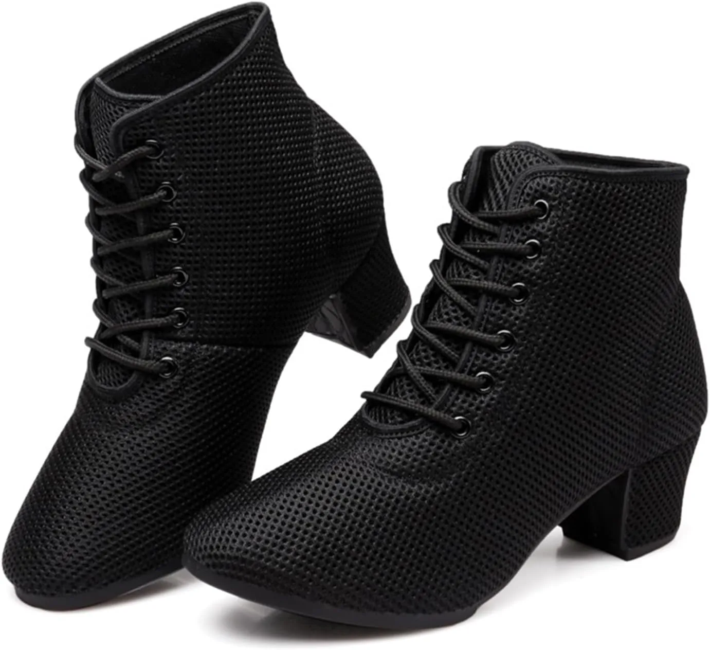 ONAIC Women Latin Dance Shoes Lace-Up Ballroom Salsa Practice Dance Shoes Durable Lightweight Professional Performance Dance Shoes 5Cm Heel