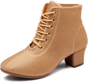 ONAIC Women Latin Dance Shoes Lace-Up Ballroom Salsa Practice Dance Shoes Durable Lightweight Professional Performance Dance Shoes 5Cm Heel