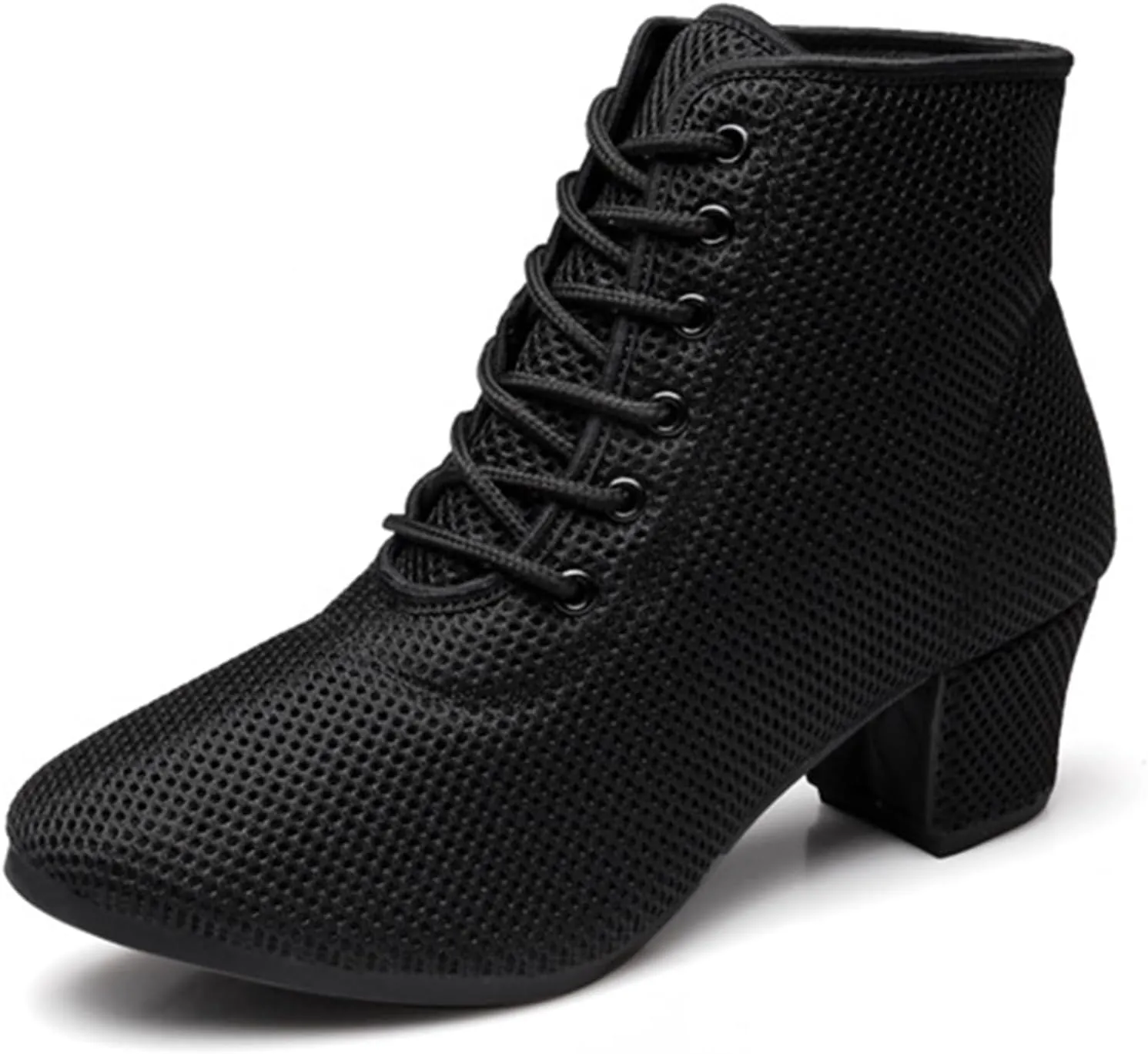 ONAIC Women Latin Dance Shoes Lace-Up Ballroom Salsa Practice Dance Shoes Durable Lightweight Professional Performance Dance Shoes 5Cm Heel
