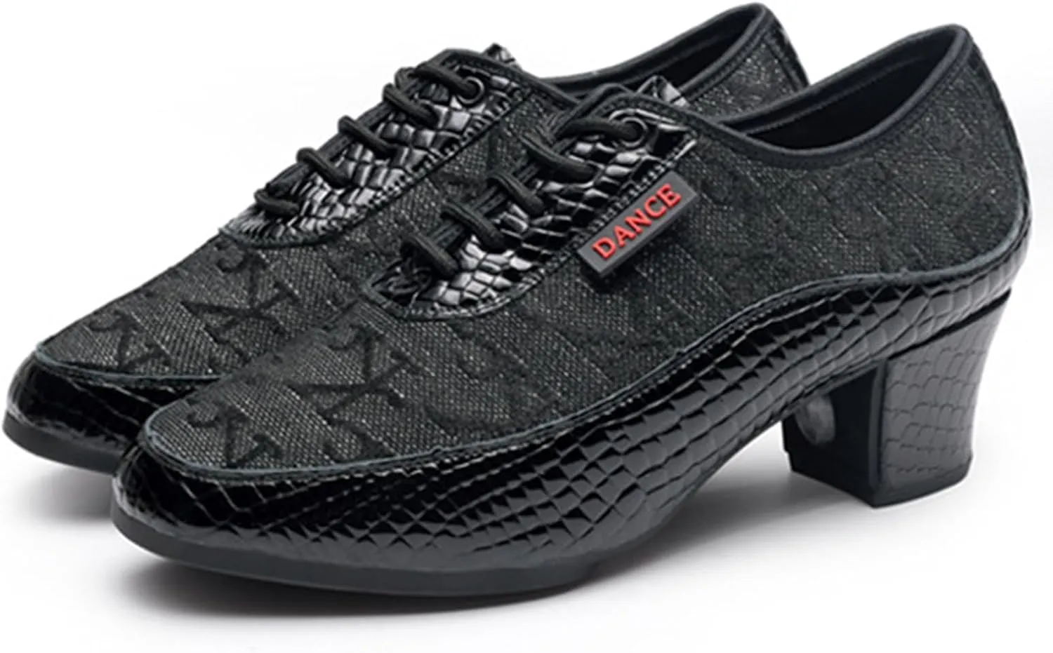 ONAIC Womens Latin Dance Shoes Ballroom Lace-up Comfortable Durable Practice Dance Shoes Salsa 5CM Heel Dancing Performance Sneakers