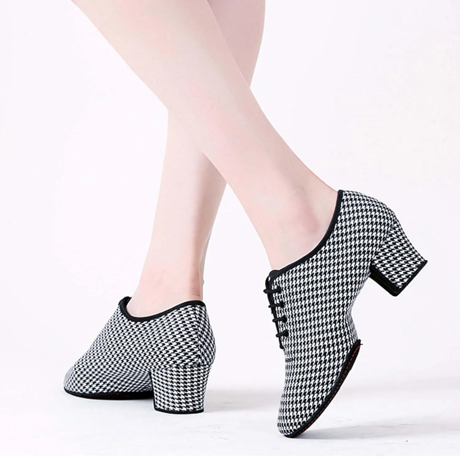 ONAIC Womens Latin Dance Shoes Ballroom Lace-Up Durable Performance Sneakers Professional Practice Dancing Shoes
