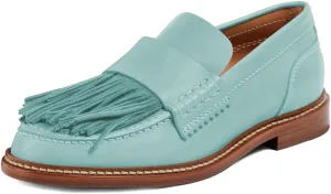 Pazzion Women Retro Closed Round Toe Loafer Flats with Tassels Slip On Low Chunky Heel Fringe Pumps Comfy Prom Event Shoes Size 4-16 US